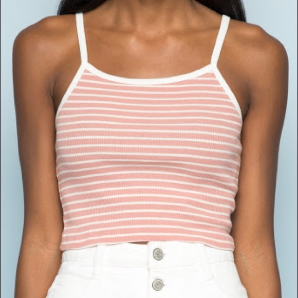 pink striped tank top